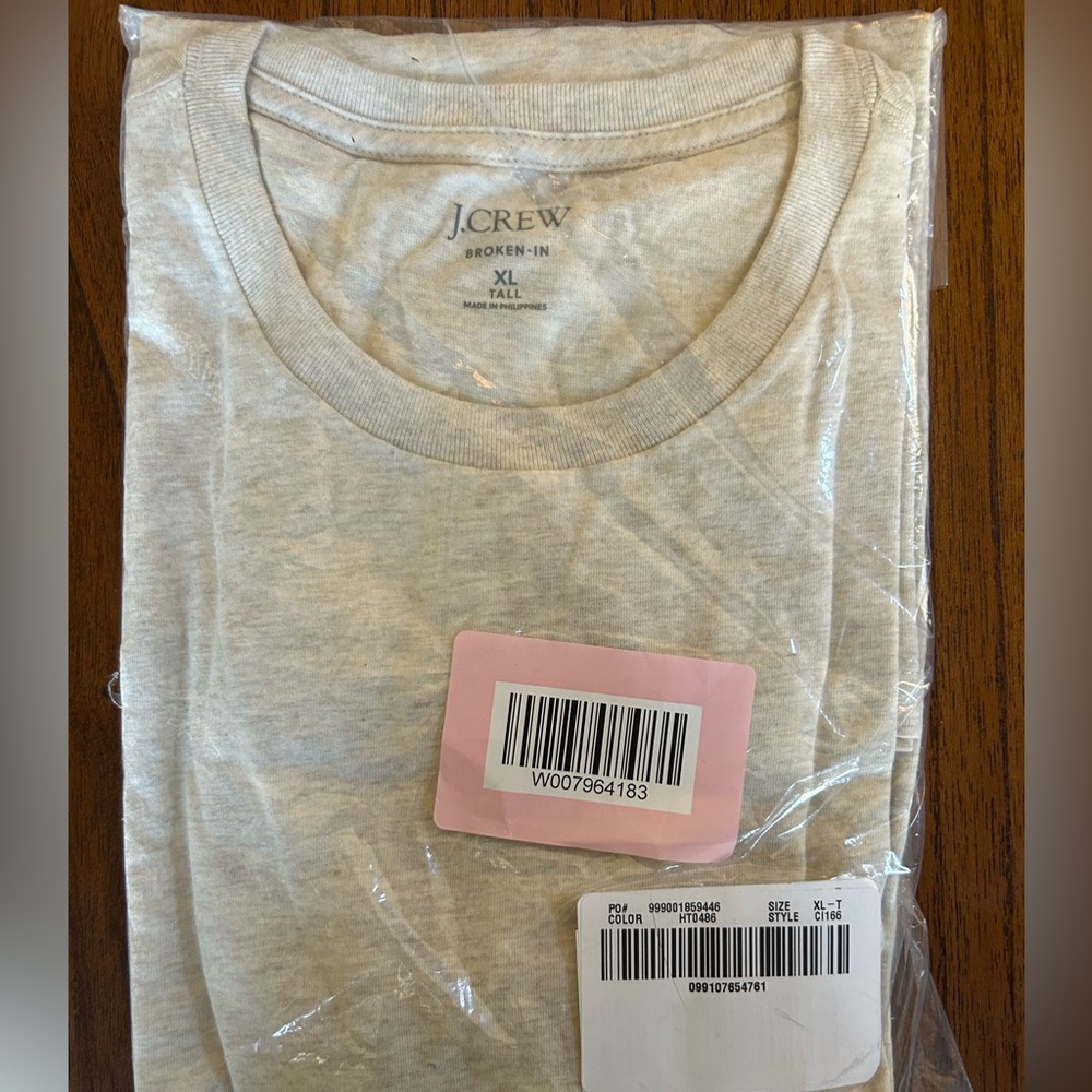 J.Crew Gray Broken-In T-Shirt XL Tall - Brand New